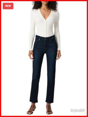 High Rise Straight Leg Jeans Reverse Seamed Beltloops Zipper